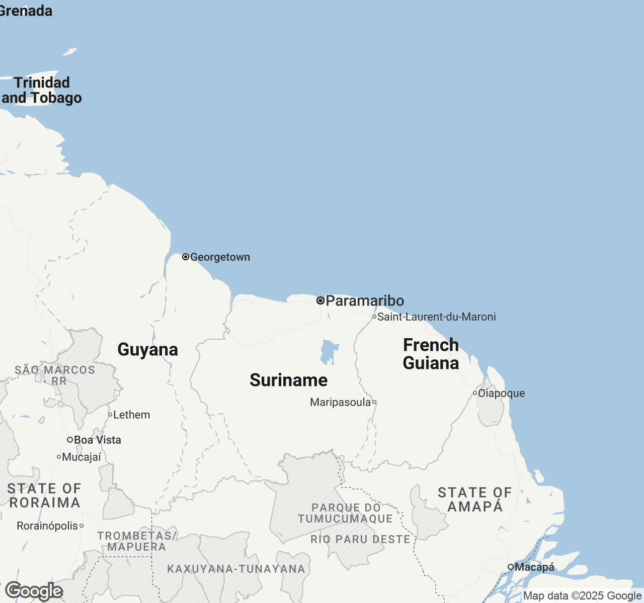 Map of Paramaribo