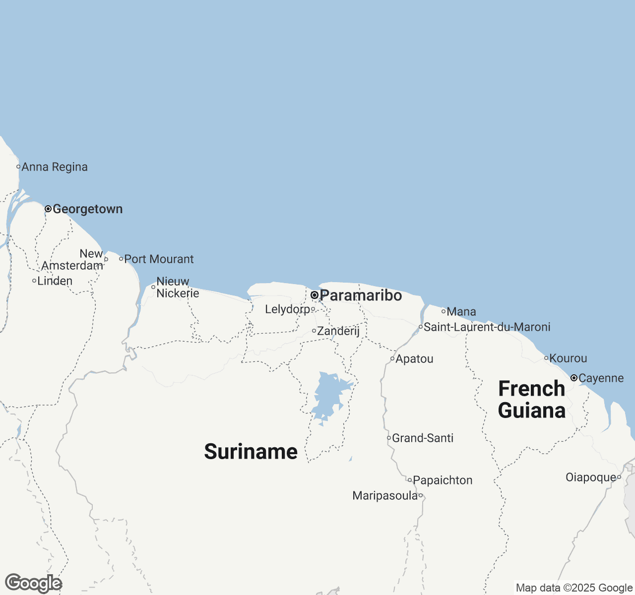 Map of Paramaribo
